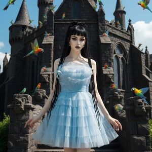 Mac Duggal Light Blue Tulle Gown